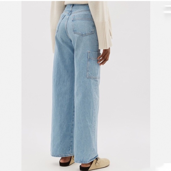 FRAME High Rise Baggy Pocket Jeans/Wide Leg in Genoa/Light Wash/size 27 - Picture 5 of 13